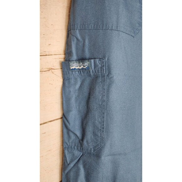 Butter-Soft Large Blue Scrub Pants with Elastic Waist, Drawstring - Picture 3 of 8